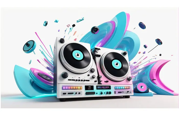 DJ Controller Artistic 3d Design Illustration image